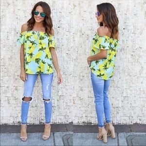 Lemon off the shoulder top